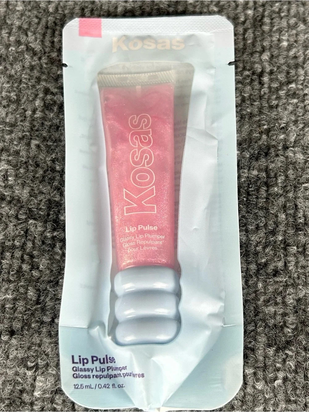 KOSAS Lip Pulse AURA FLARE Glassy Plumper Gloss ~ Pink Sparkle Shine .42fl oz